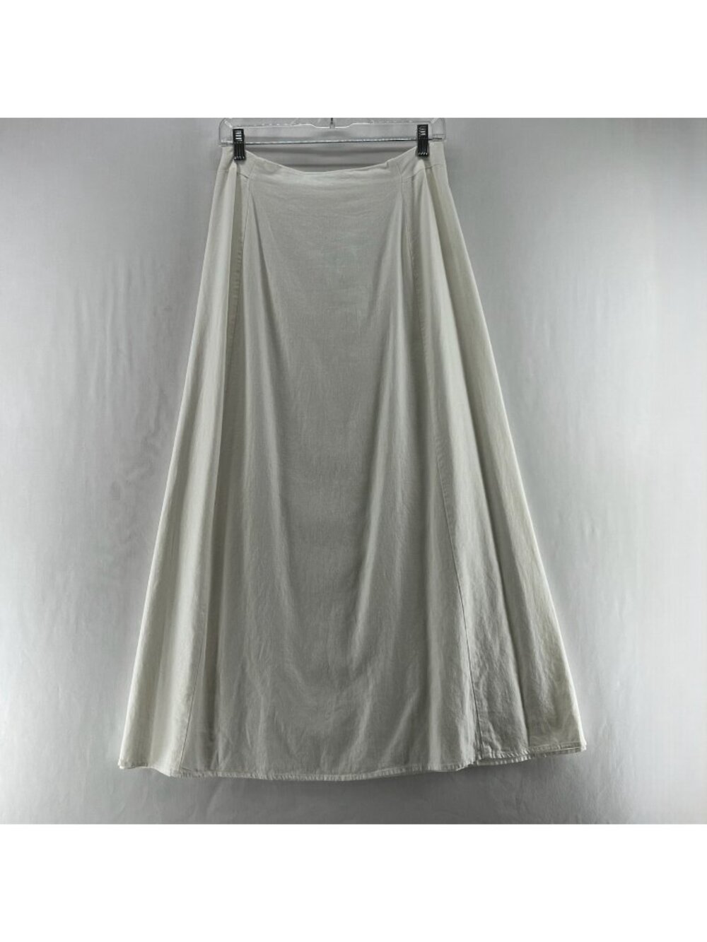 House of Harlow 1960 Linen Blend Maxi Skirt Womens 6 A Line Paneled Lined White